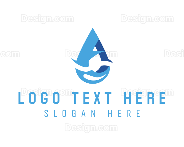 Water Droplet Letter A Logo