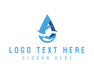 Water Droplet Letter A logo