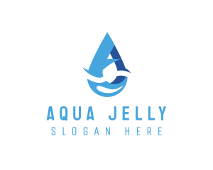 Water Droplet Letter A logo design