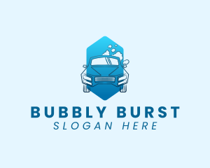 Car Wash Cleaning Bubbles logo design