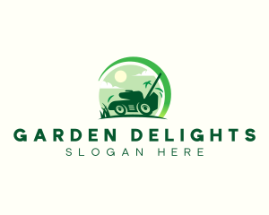 Gardening Lawn Mower logo design