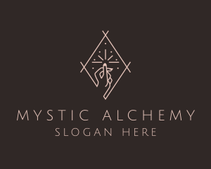 Mystic Nail Salon Hand  logo design