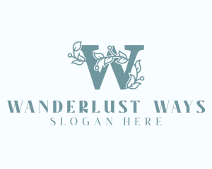 Stylish Leaf Letter W logo design