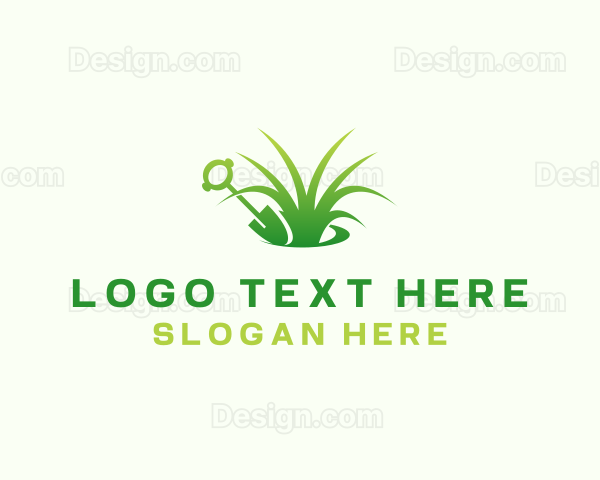 Grass Shovel Gardening Logo