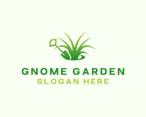 Grass Shovel Gardening logo design