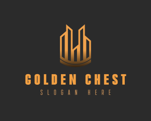 Golden Sky City Skyline logo design