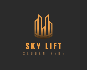 Golden Sky City Skyline logo design