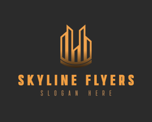 Golden Sky City Skyline logo design