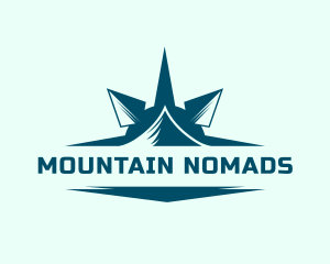 Nautical Compass Mountain logo design