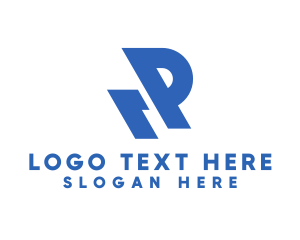 Slant Letter R & P logo