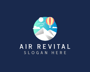 Travel Mountain Hot Air Balloon  logo design