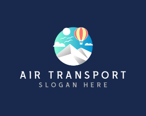 Travel Mountain Hot Air Balloon  logo design