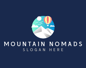 Travel Mountain Hot Air Balloon  logo design