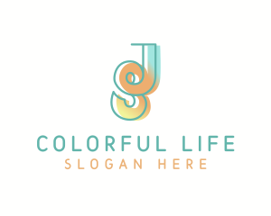 Creative Colorful Letter JS logo design