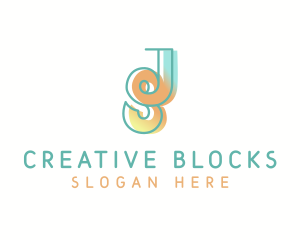 Creative Colorful Letter JS logo design