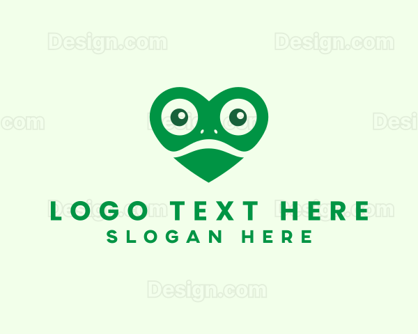 Heart Frog Animal Logo