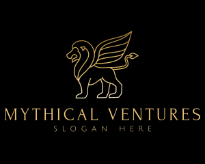 Winged Lion Griffin logo design