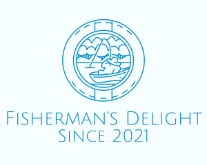 Blue Fisherman Badge logo design