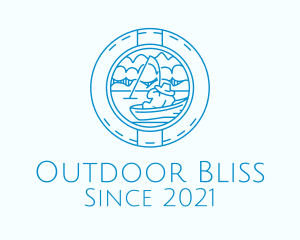 Blue Fisherman Badge logo design