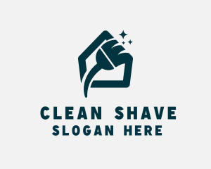 Home Cleaning Broom logo design