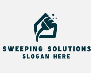 Home Cleaning Broom logo design