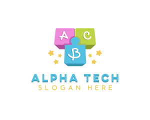 Kinder Block Alphabet logo