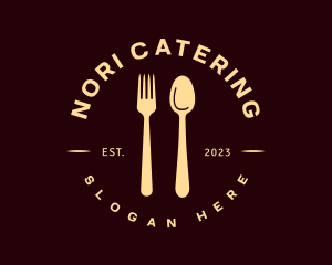 Golden Spoon Fork Restaurant logo design