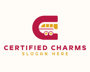 Bus Transport Letter C logo design