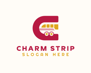 Bus Transport Letter C logo design