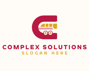 Bus Transport Letter C logo design