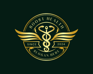 Caduceus Hospital Health logo design