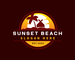 Sunset Beach Hut logo design