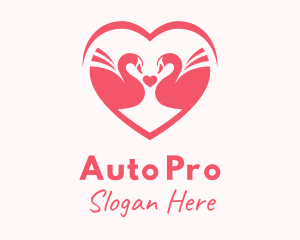 Pink Swan Heart Logo