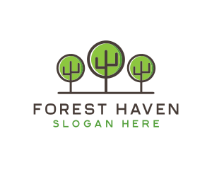 Nature Forest Trees logo design