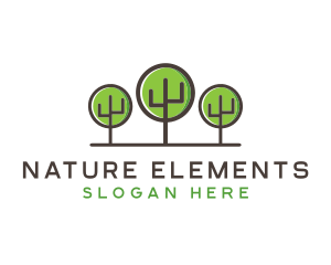 Nature Forest Trees logo design