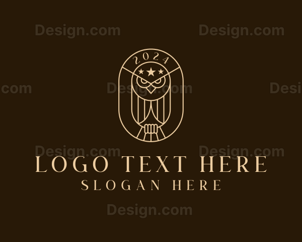 Elegant Owl Badge Logo