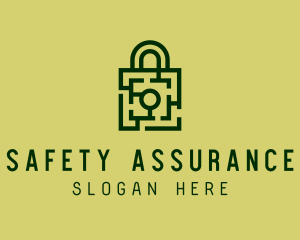Square Maze Padlock logo