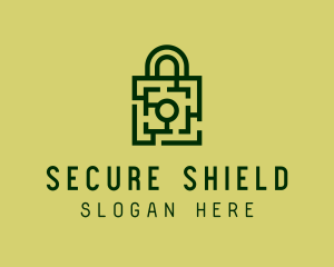 Square Maze Padlock logo