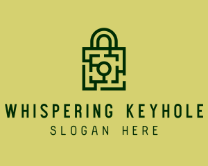 Square Maze Padlock logo design