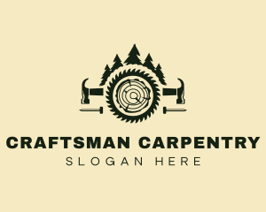 Woodwork Saw Carpentry logo design