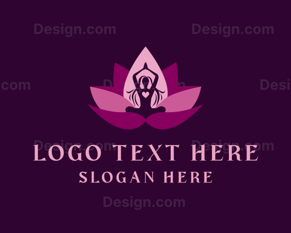 Woman Lotus Yoga Logo