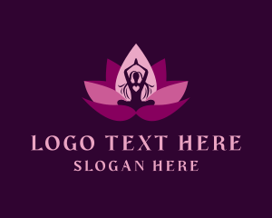 Woman Lotus Yoga Logo