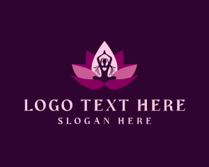 Woman Lotus Yoga Logo