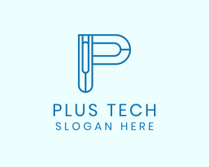 Tech Network Letter P logo design