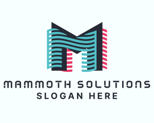 Digital Glitch Letter M  logo design