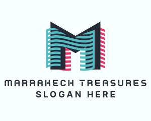 Digital Glitch Letter M  logo design