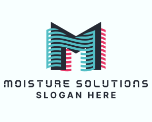 Digital Glitch Letter M  logo design