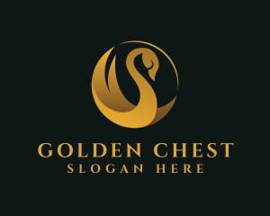 Golden Luxury Swan  logo design