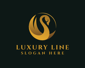 Golden Luxury Swan  logo design