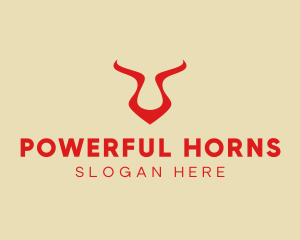 Simple Bull Horns logo design